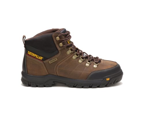 Caterpillar CAT Threshold Waterproof Steel Toe Men's Work Boots Brown | CAT-103NR