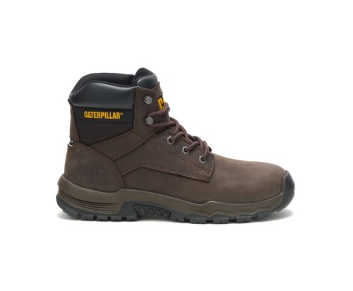 Caterpillar CAT Upholder Waterproof Steel Toe Men's Work Boots Dark Chocolate | CAT-486WF