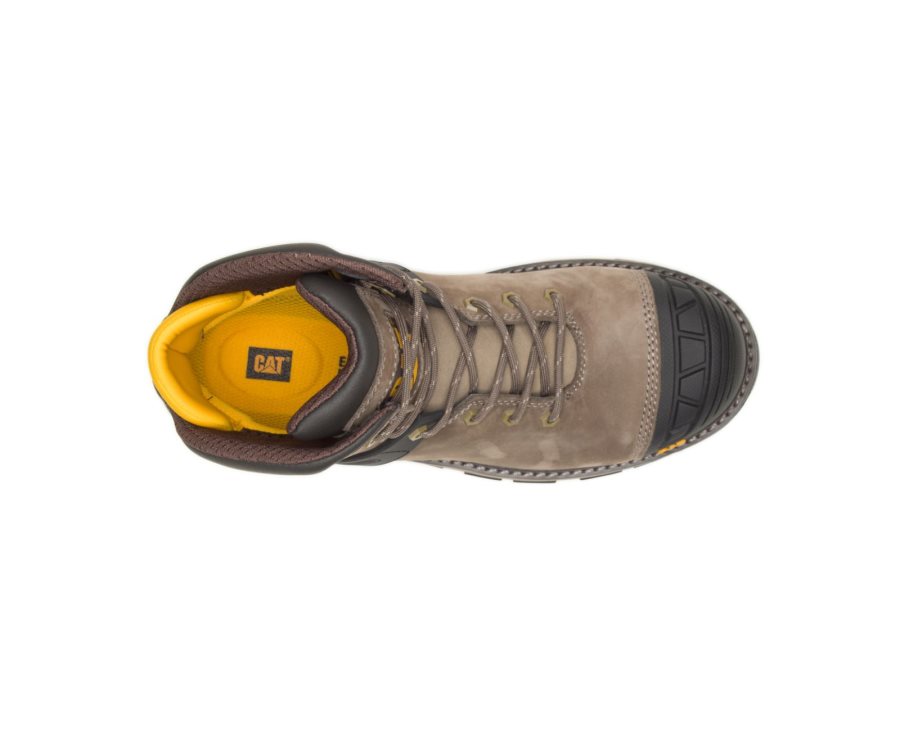 Caterpillar CAT Excavator Superlite Waterproof Nano Toe Men's Work Boots Brown / Black | CAT-089VD