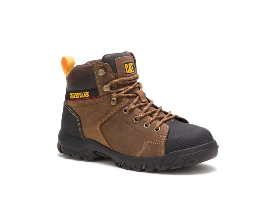 Caterpillar CAT Wellspring Waterproof Metatarsal Guard Steel Toe Women's Work Boots Brown | CAT-246SQ