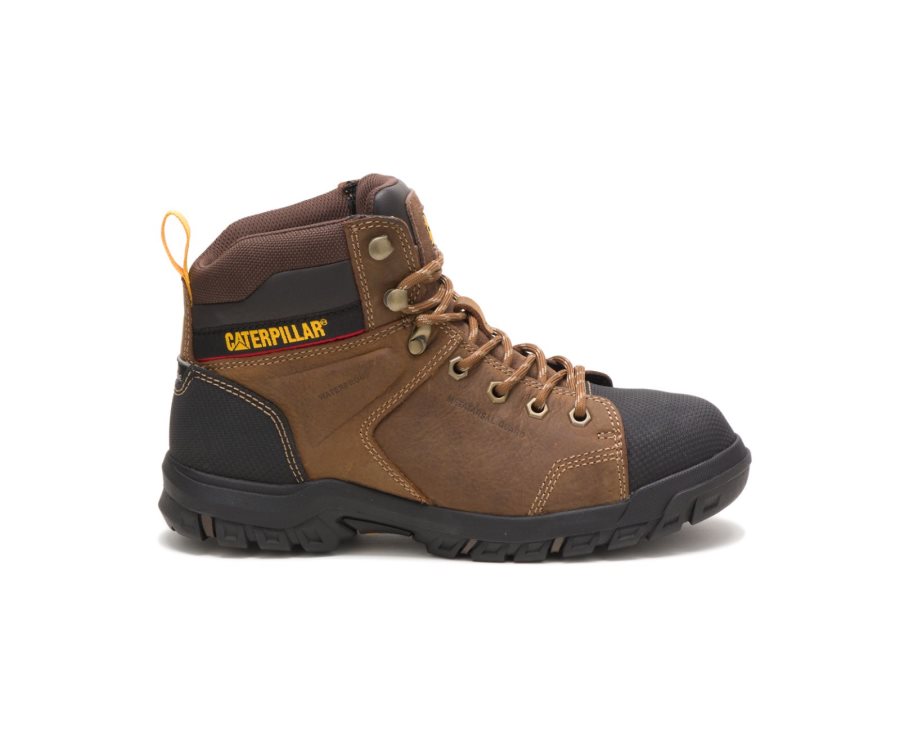 Caterpillar CAT Wellspring Waterproof Metatarsal Guard Steel Toe Women\'s Work Boots Brown | CAT-246SQ